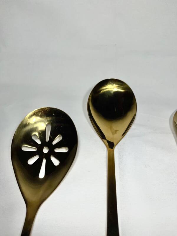 set of spoon in gold (spoon,strainer,tong,tray) - Image 5