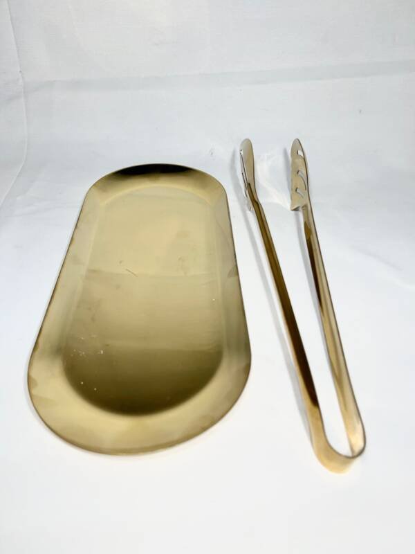 set of spoon in gold (spoon,strainer,tong,tray) - Image 6