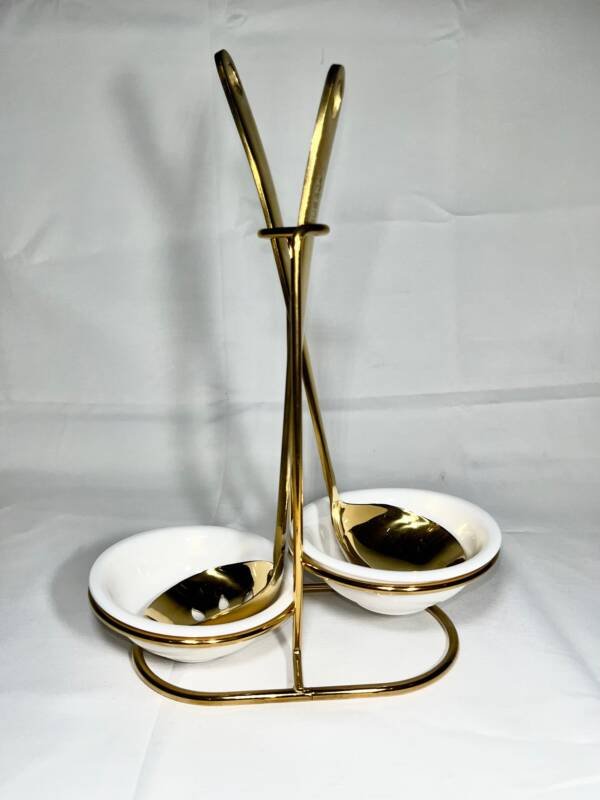 set of spoon & strainer in Gold (ceramic)