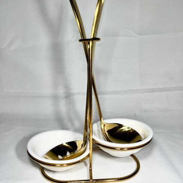 set of spoon & strainer in Gold (ceramic)