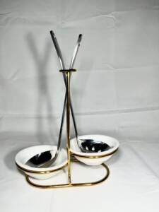 SET OF SPOON & STRAINER IN silver(CERAMIC)